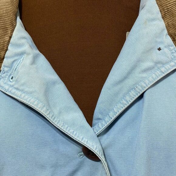 L.L. Bean Quilted Insulated Blue Canvas Barn Chore Coat Women's Size X-Large - Picture 7 of 12